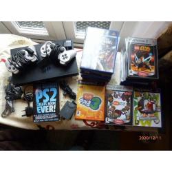 PLAYSTATION 2 BUNDLE CONSOLE & TWO CONTROLLERS& 20 PLAYSTATION 2 GAMES