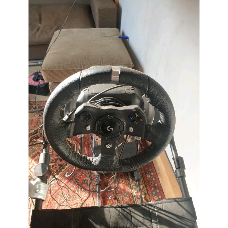 Xbox one x and steering wheel ,racing chair