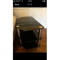 TV stand. As new in Chrome/Smoked Glass.