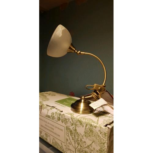 Brass and glass lamp