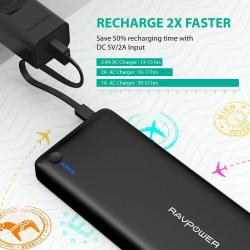 Power Banks RAVPower 26800mAh Portable Charger 26800mAh Battery Pack for Mobile Phones ? Black