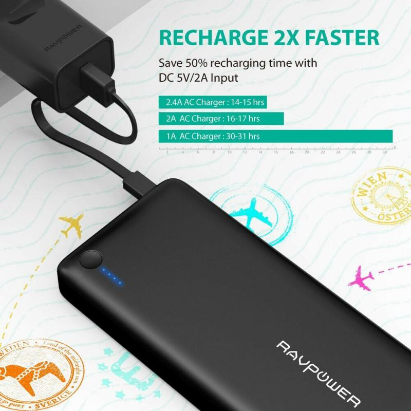 Power Banks RAVPower 26800mAh Portable Charger 26800mAh Battery Pack for Mobile Phones ? Black