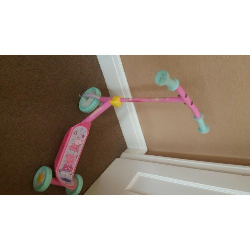 Peppa Pig first scooter.