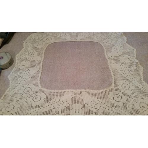 Vintage lace cut out table cloth