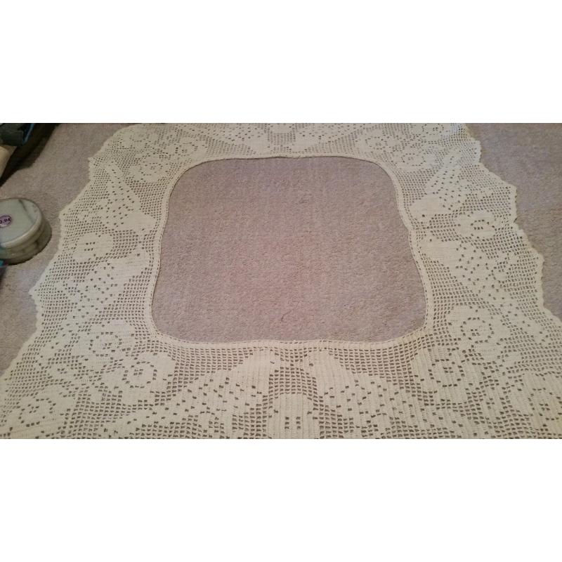 Vintage lace cut out table cloth