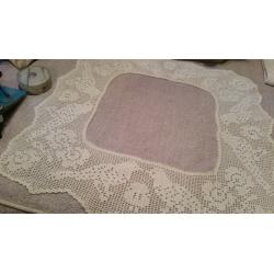 Vintage lace cut out table cloth
