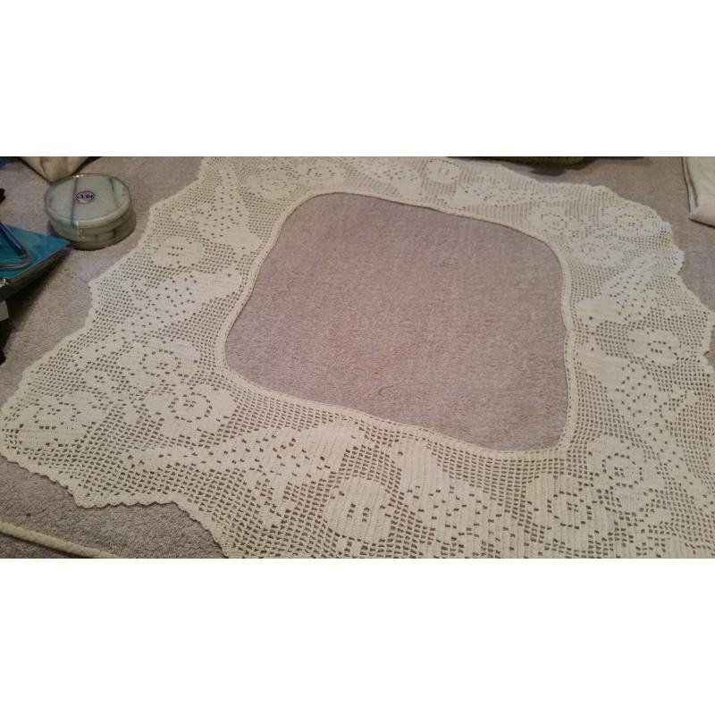 Vintage lace cut out table cloth