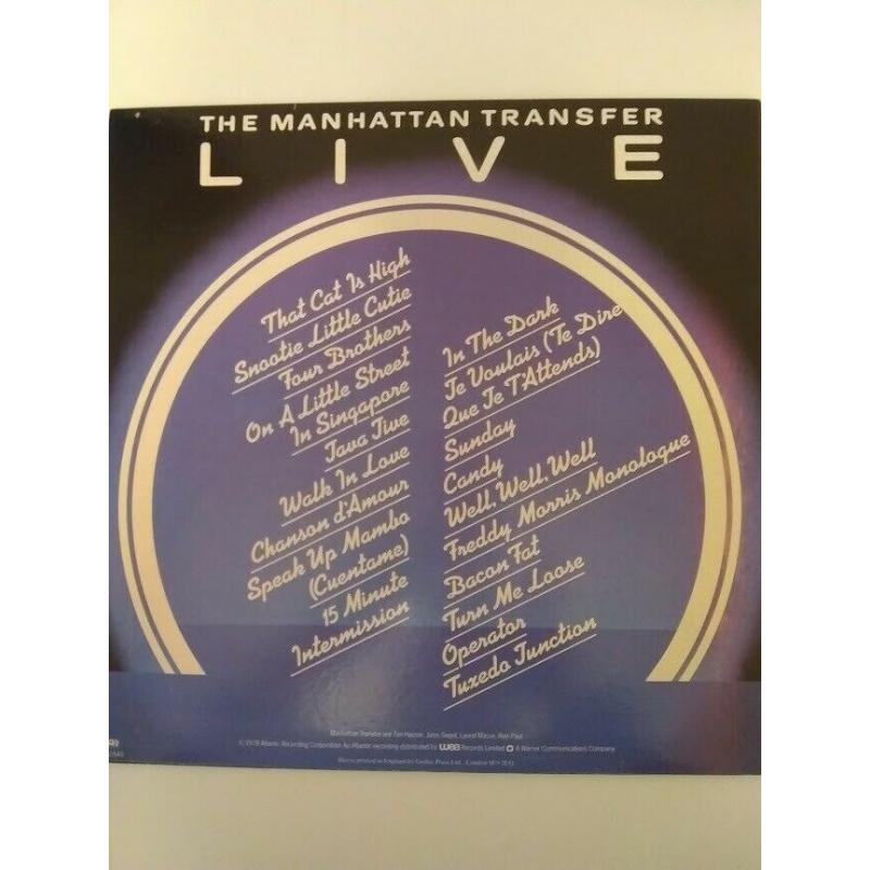 'The Manhattan Transfer Live', Jazz, Vocal - Vinyl LP, 33rpm, 12inch
