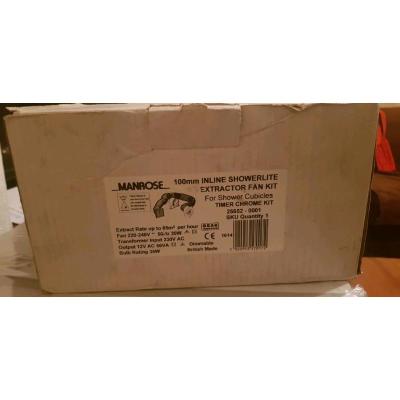 100mm Inline Showerlite Extractor Fan Kit