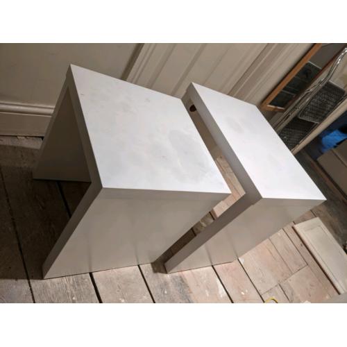 Stacking white side tables