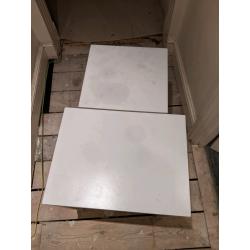 Stacking white side tables