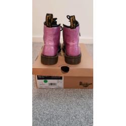 Girls Pink Glitter Dr Martens Boots
